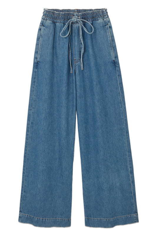 Wide-Leg Fluid Denim Trousers