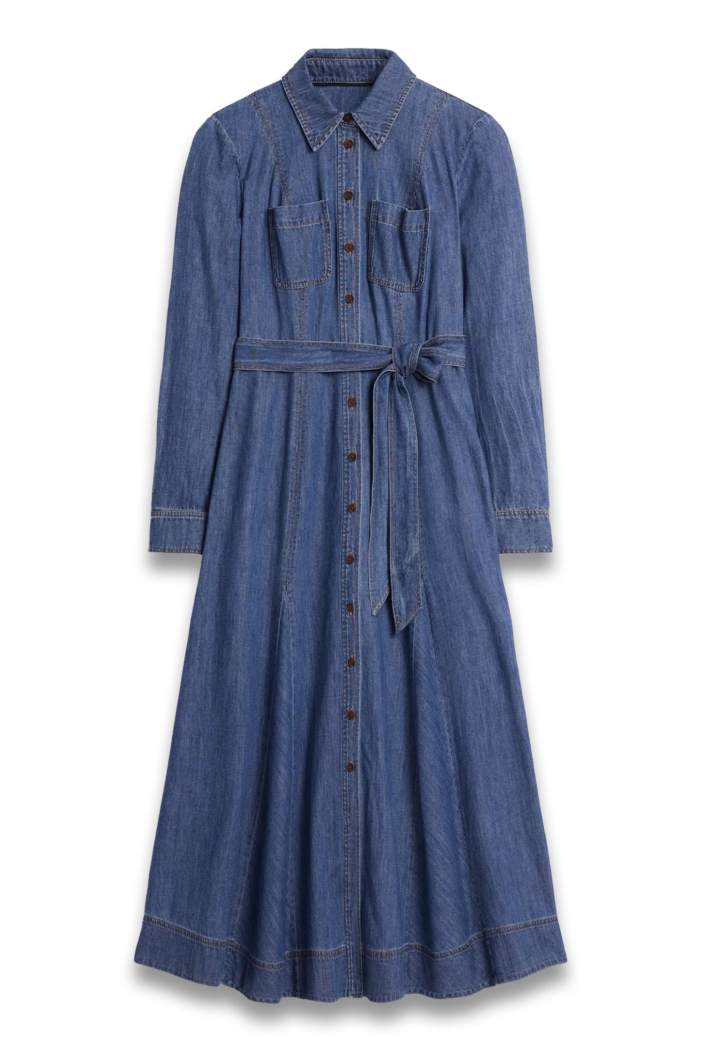 Tess Denim Midi Shirt Dress