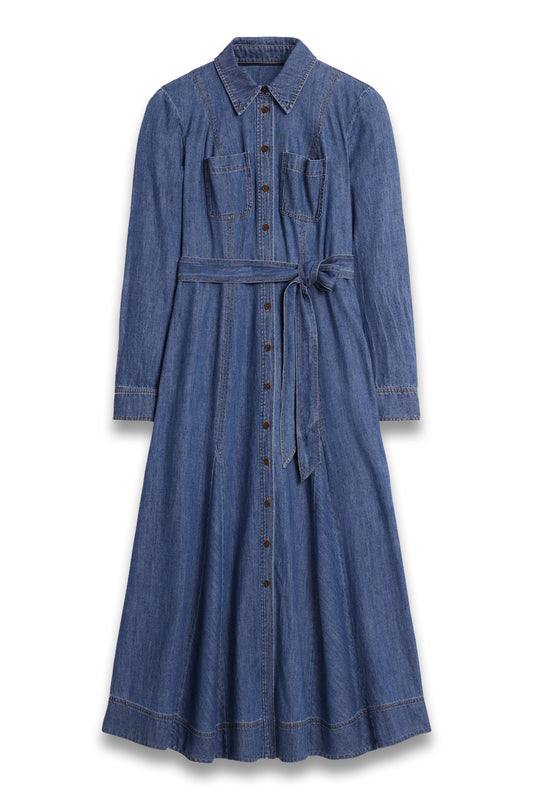 Tess Denim Midi Shirt Dress