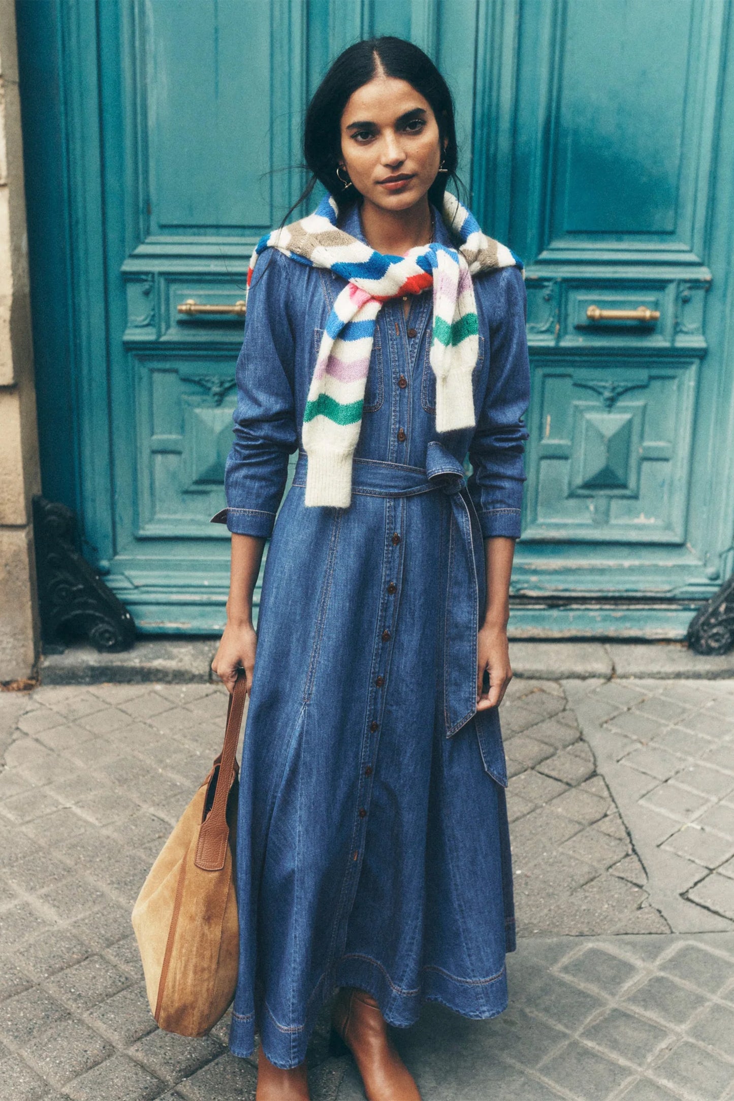 Tess Denim Midi Shirt Dress