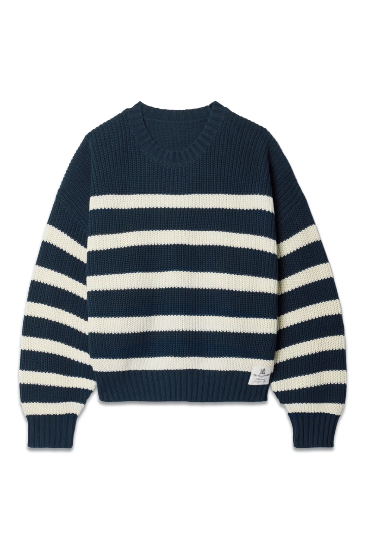 Oversized Striped Ribbed Cotton Sweater