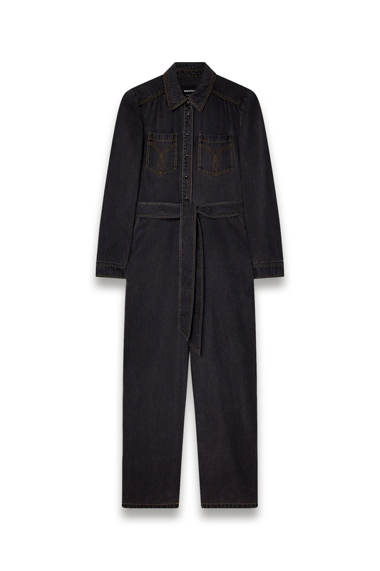 Cotton-blend Denim Jumpsuit