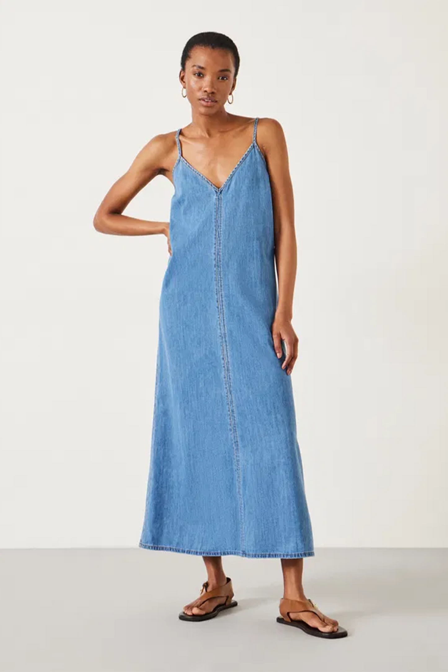 Saskia Denim Slip Maxi Dress