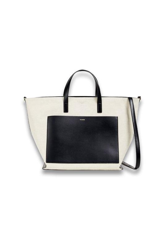 Leather-trimmed Canvas Tote