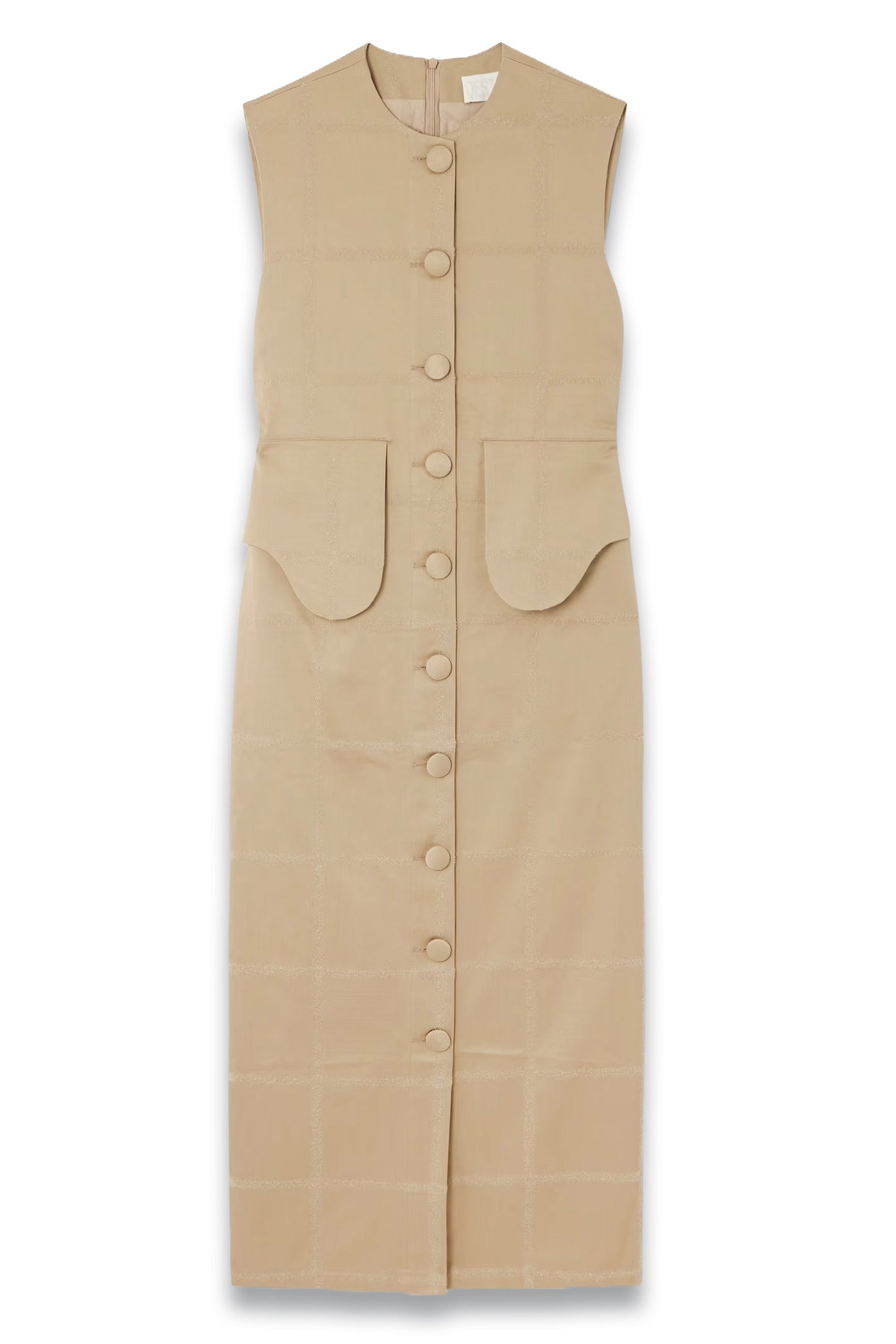 Laetitia Checked Cotton-jacquard Midi Dress