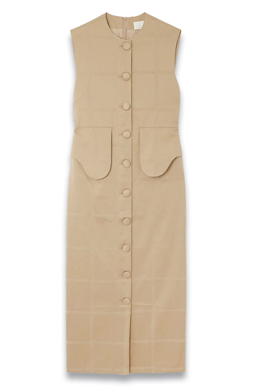Laetitia Checked Cotton-jacquard Midi Dress