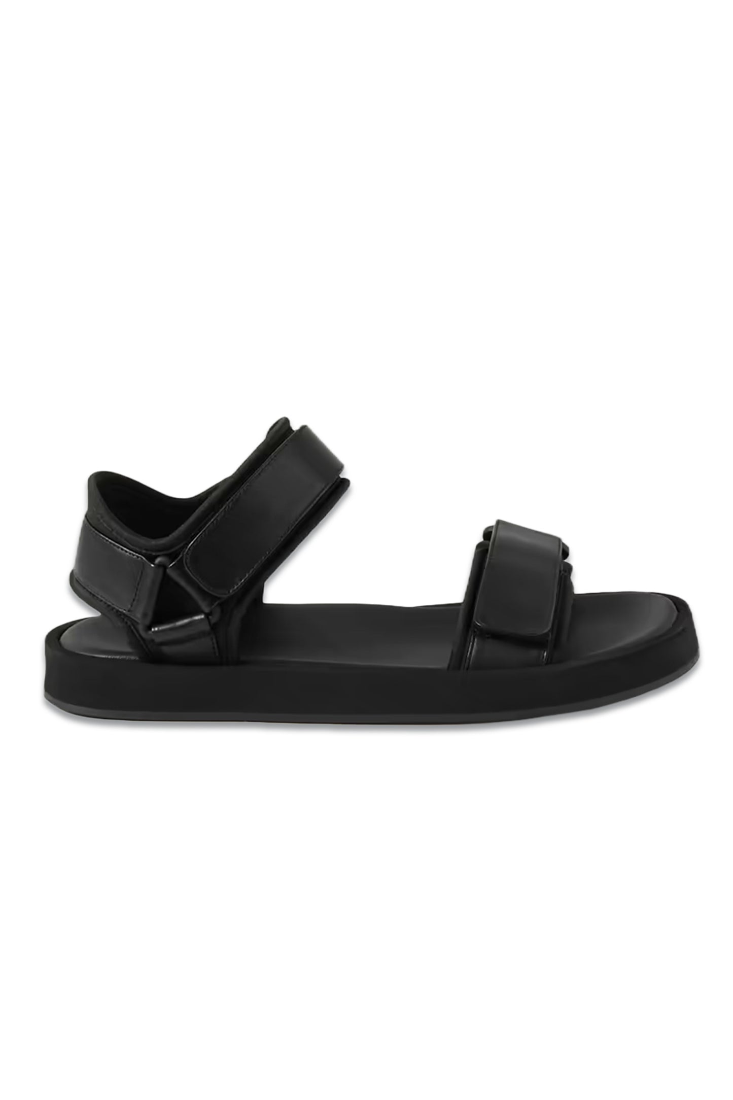 Hook And Loop Leather And Stretch Sandals