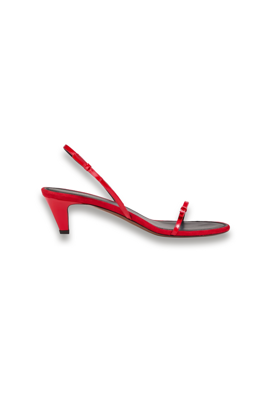 Diwo Glossed-leather Slingback Sandals