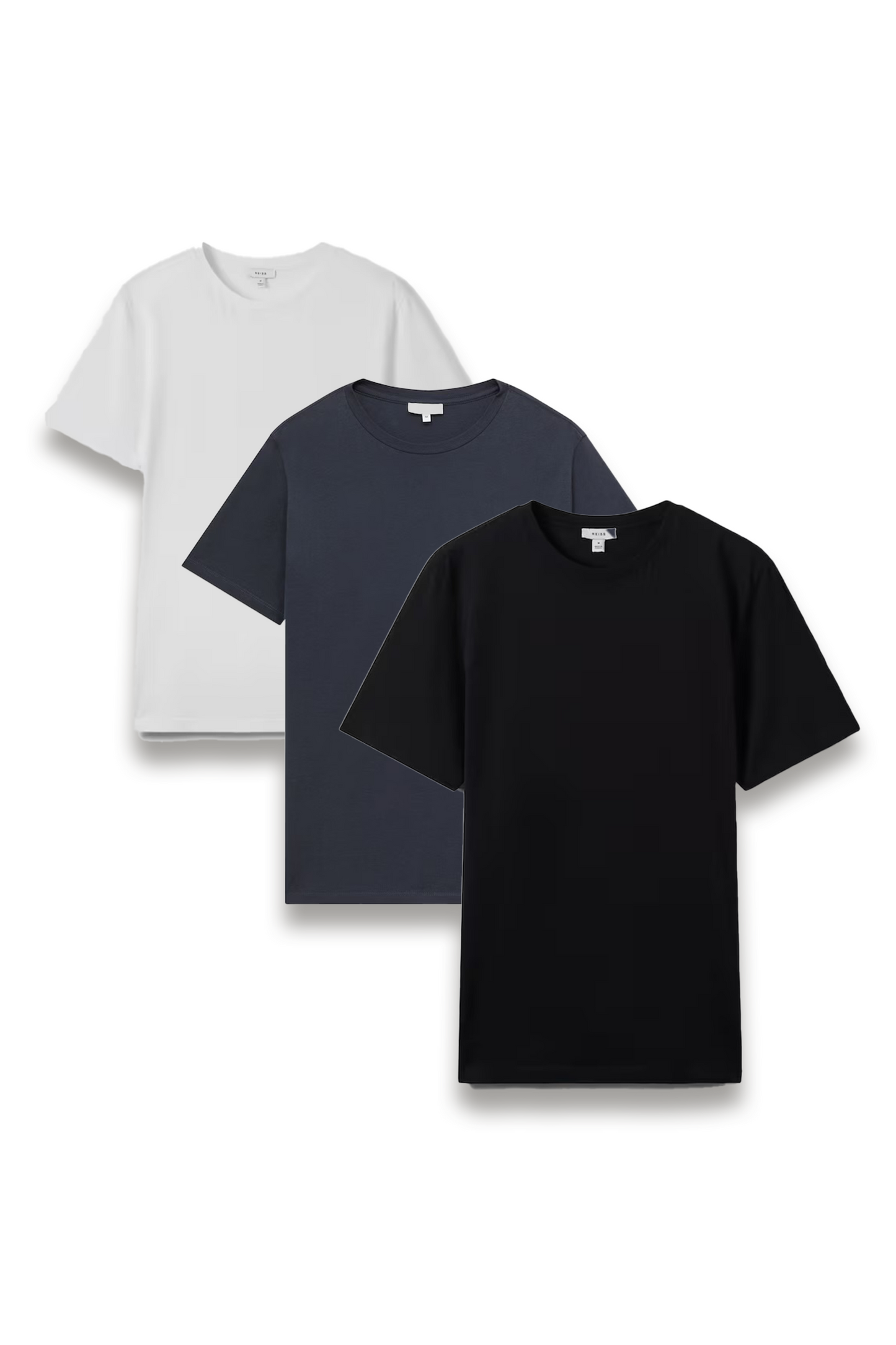 Cotton-Jersey Crew-Neck T-shirts 3 Pack in White/Navy/Airforce Blue