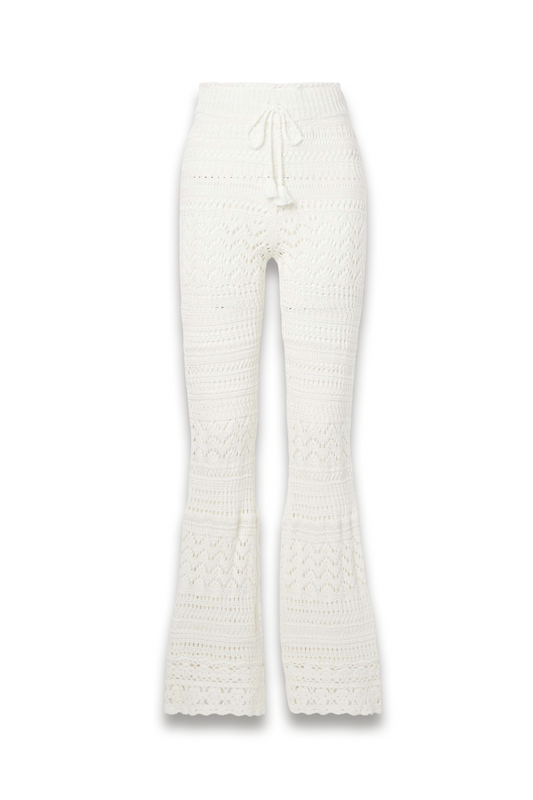 Fosta crocheted cotton flared pants