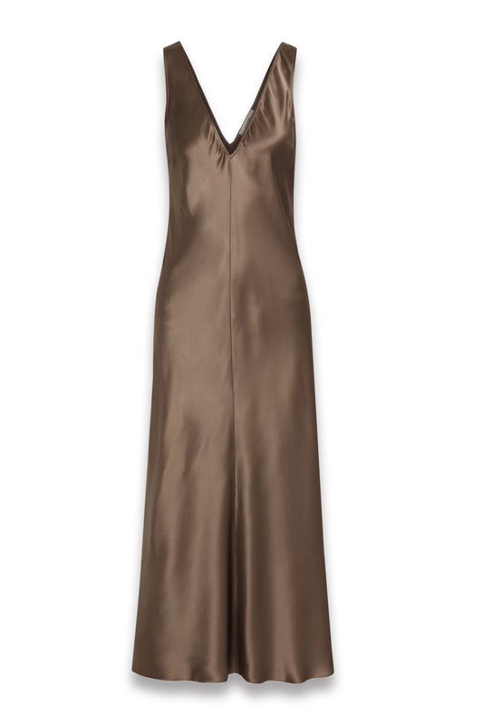 Silk-Satin Midi Dress