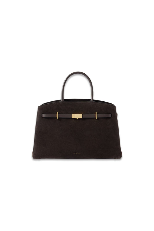 The Midi Hudson Leather-trimmed Suede Tote