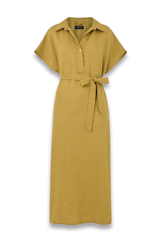 Olive Maddie Linen Shirt Dress