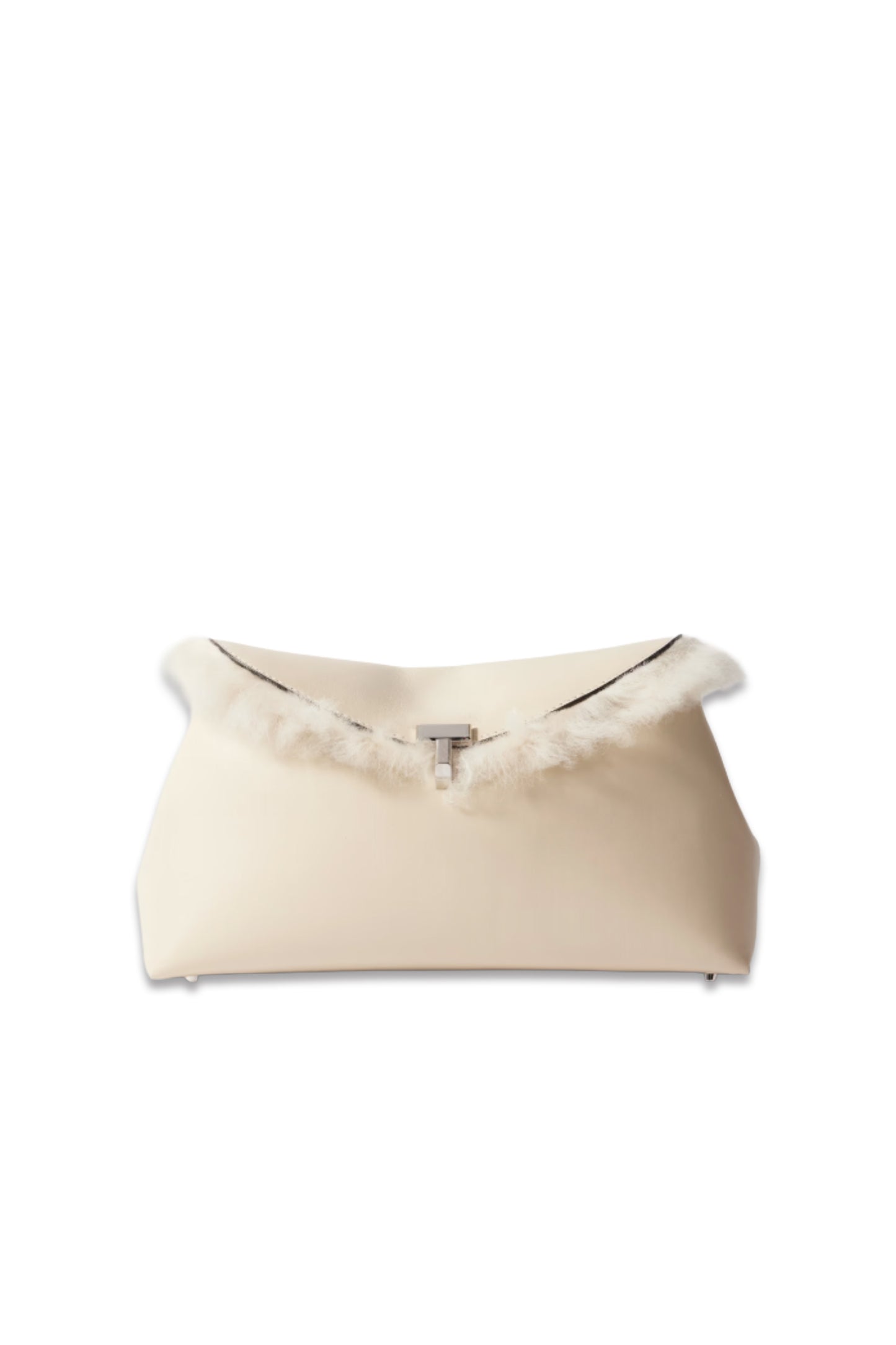 T-Lock Shearling Clutch