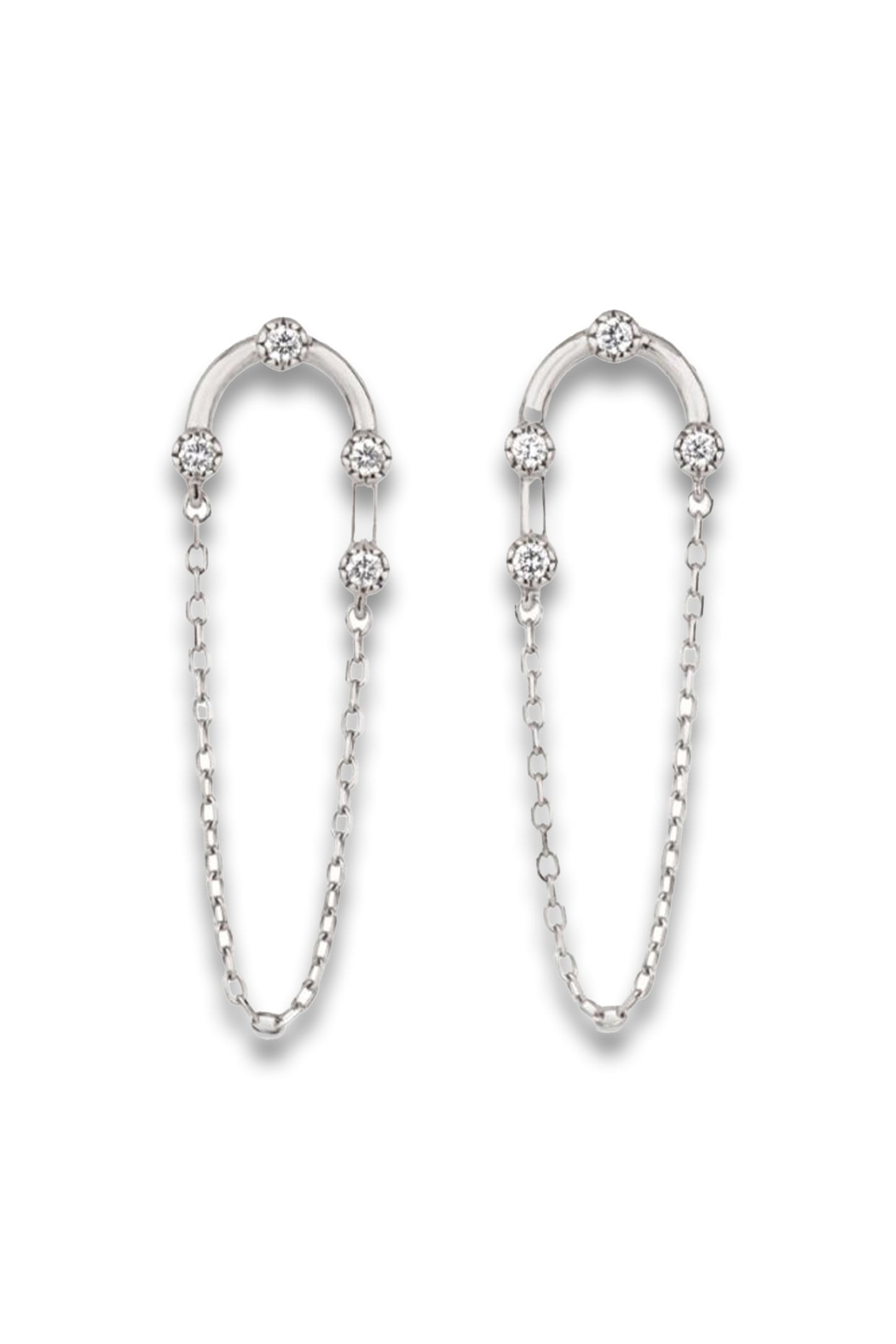 Forget-Me-Not Lab-Created Diamond Chain Drops