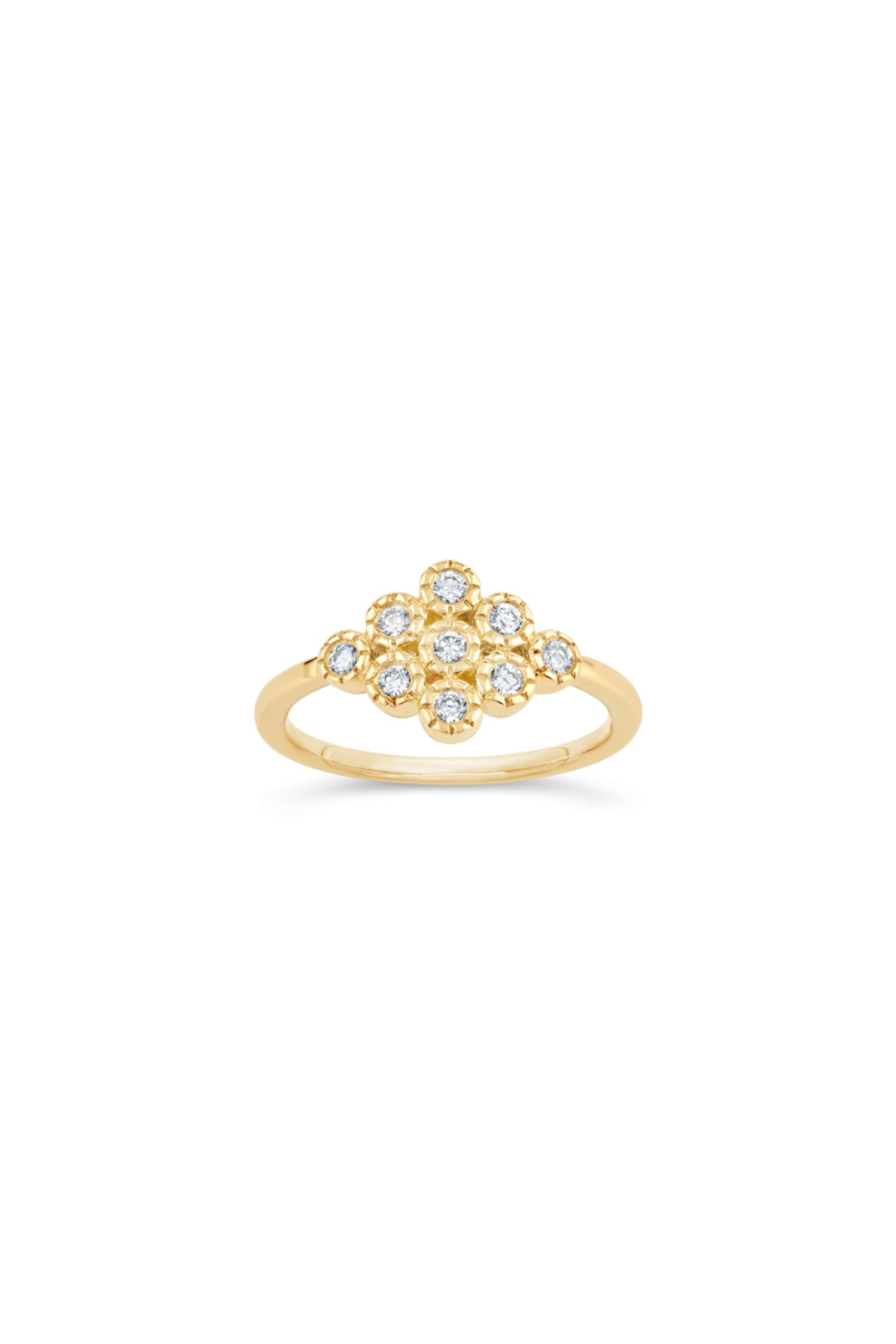 Forget-Me-Not Lab-Created Diamond Cluster Pinky Ring