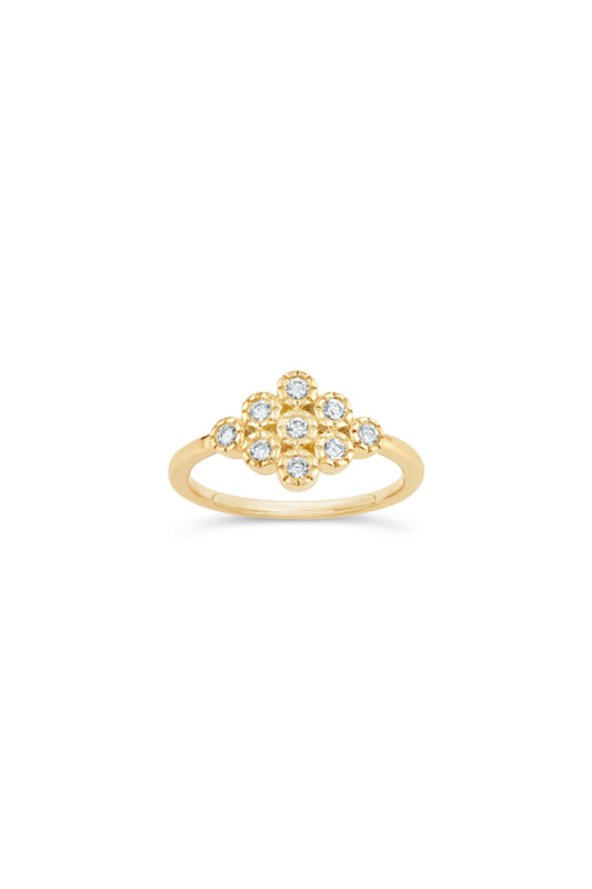 Forget-Me-Not Lab-Created Diamond Cluster Pinky Ring