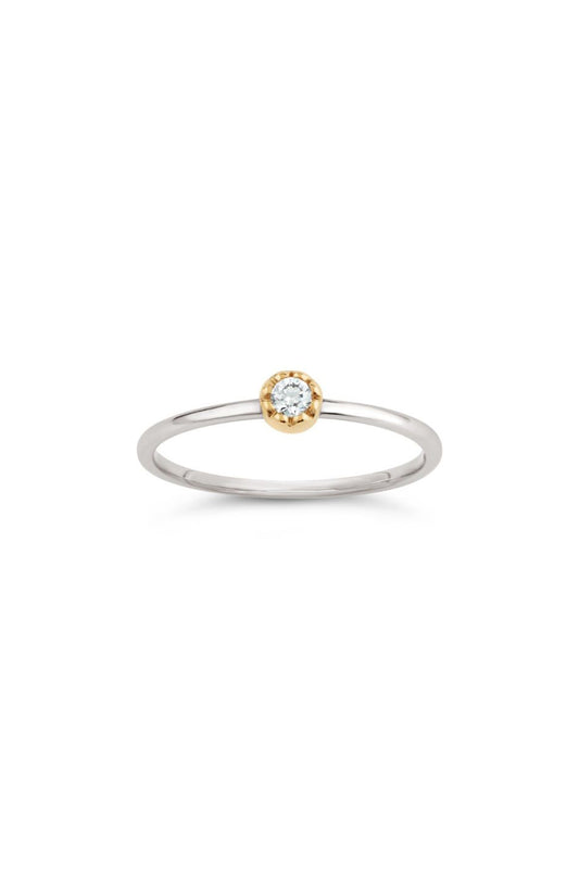 Forget-Me-Not Lab-Created Diamond Small Stacking Ring