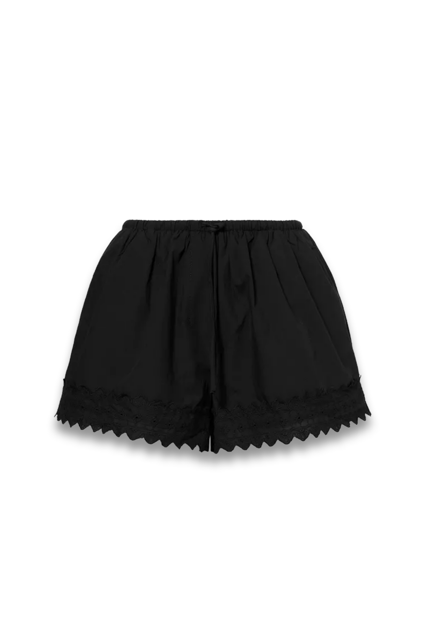 Annabel Cotton-blend Lace-hem Shorts