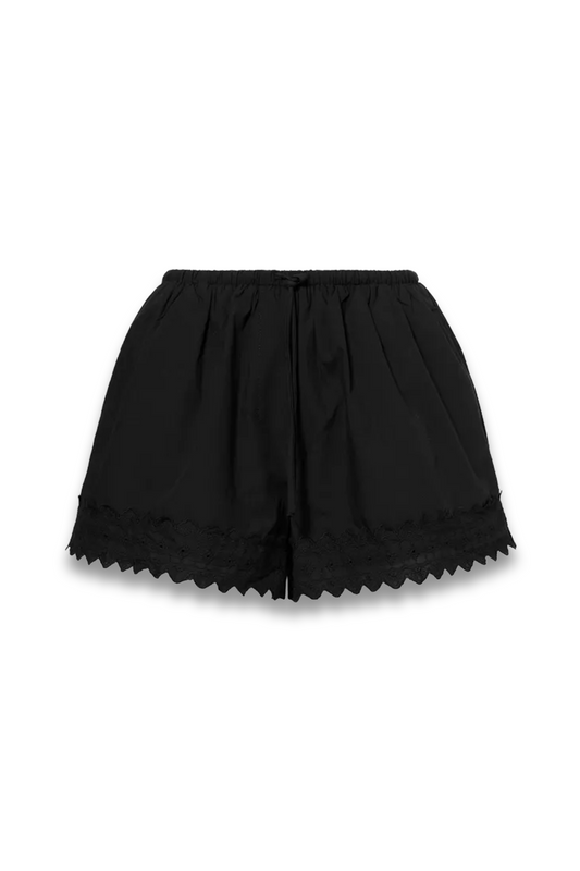 Annabel Cotton-blend Lace-hem Shorts