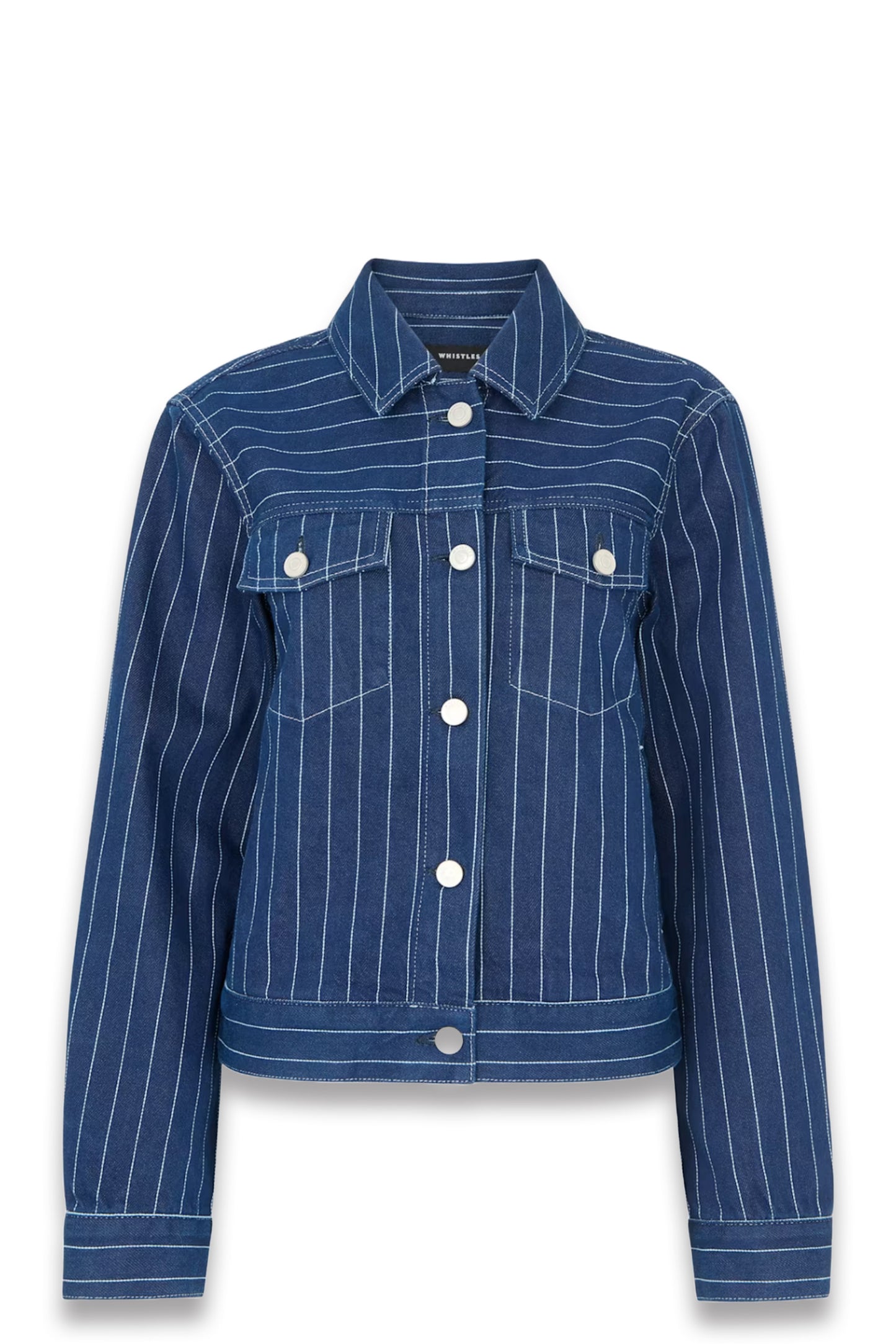 Pinstripe Denim Jacket