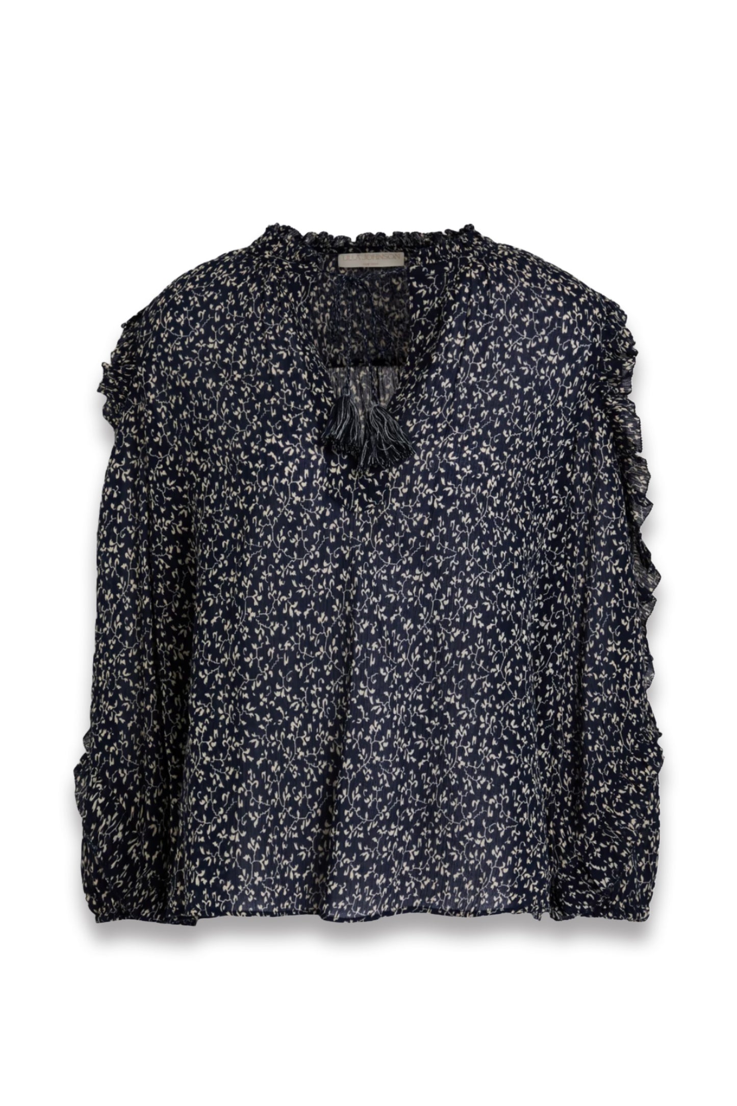 Lillian Floral-Print Cotton-Crepon Blouse