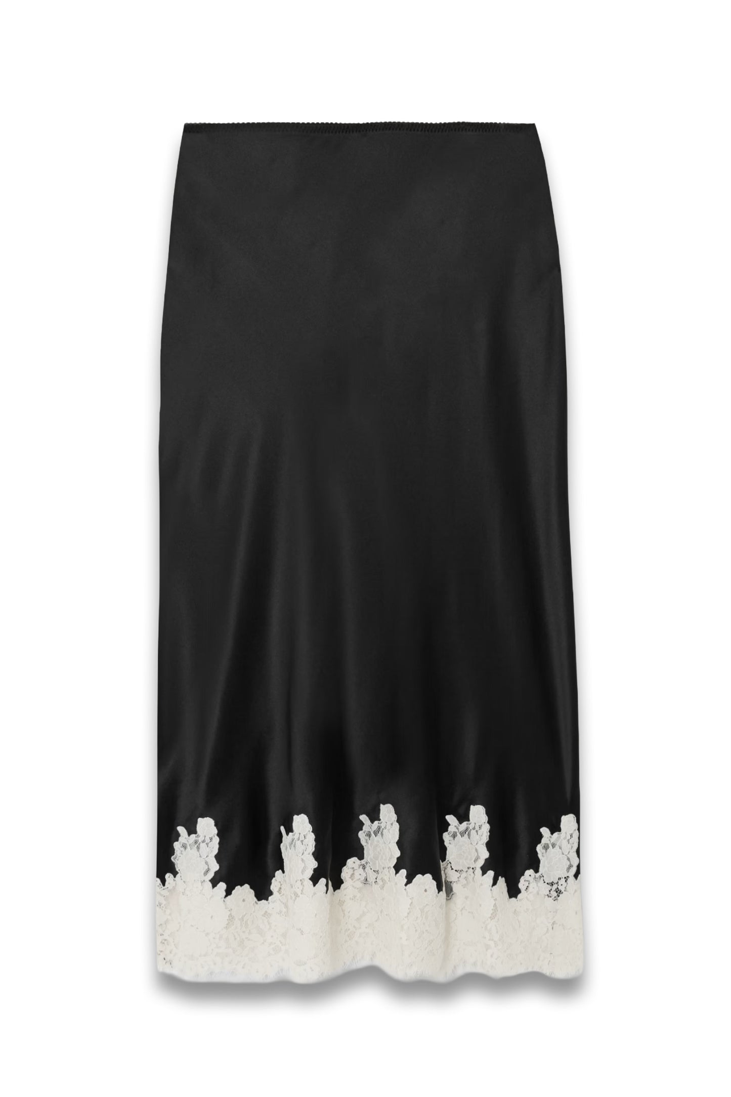 Elowena Lace-trimmed Silk Midi Skirt