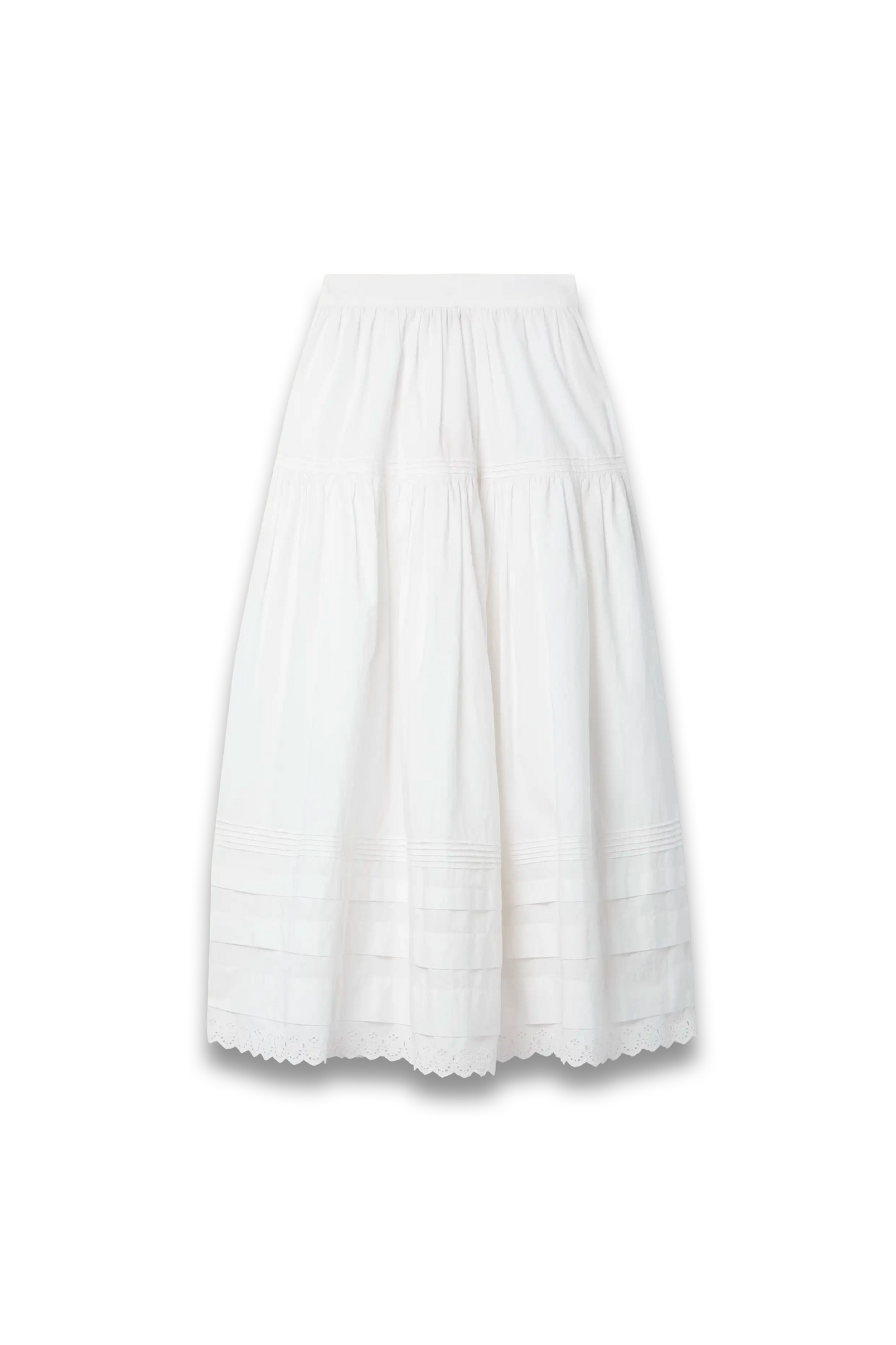 Sebastiane Broderie Anglaise-trimmed Midi Skirt