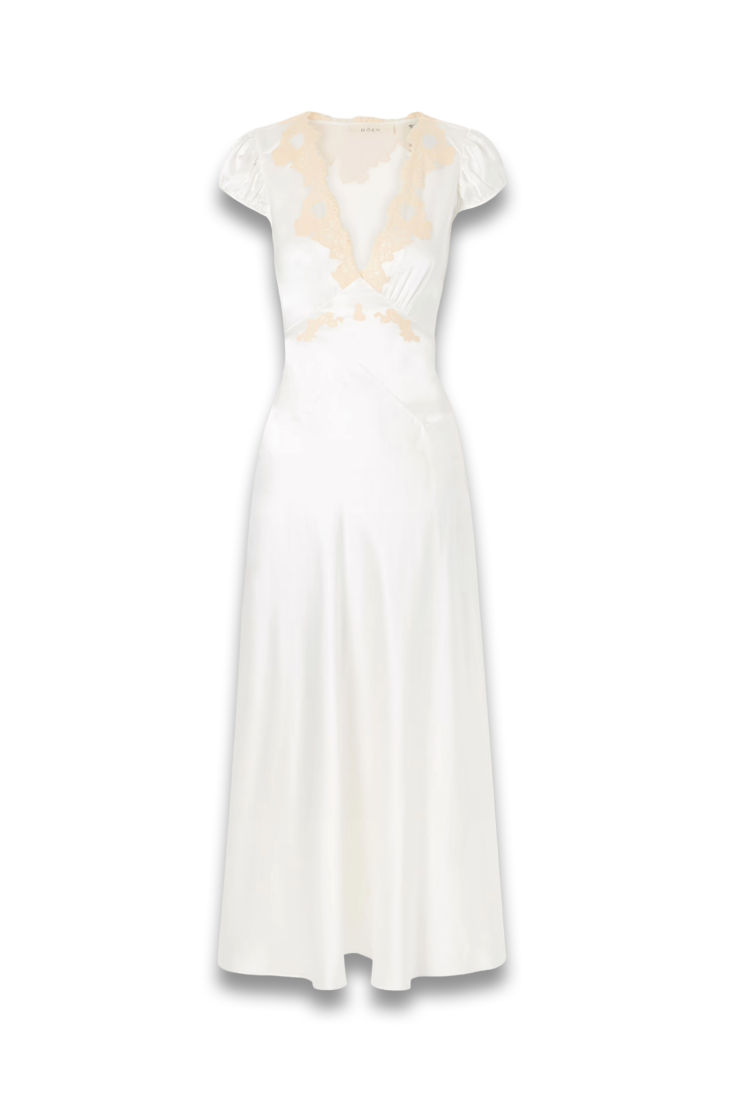 Coraline Corded Lace-trimmed Silk-satin Midi Dress