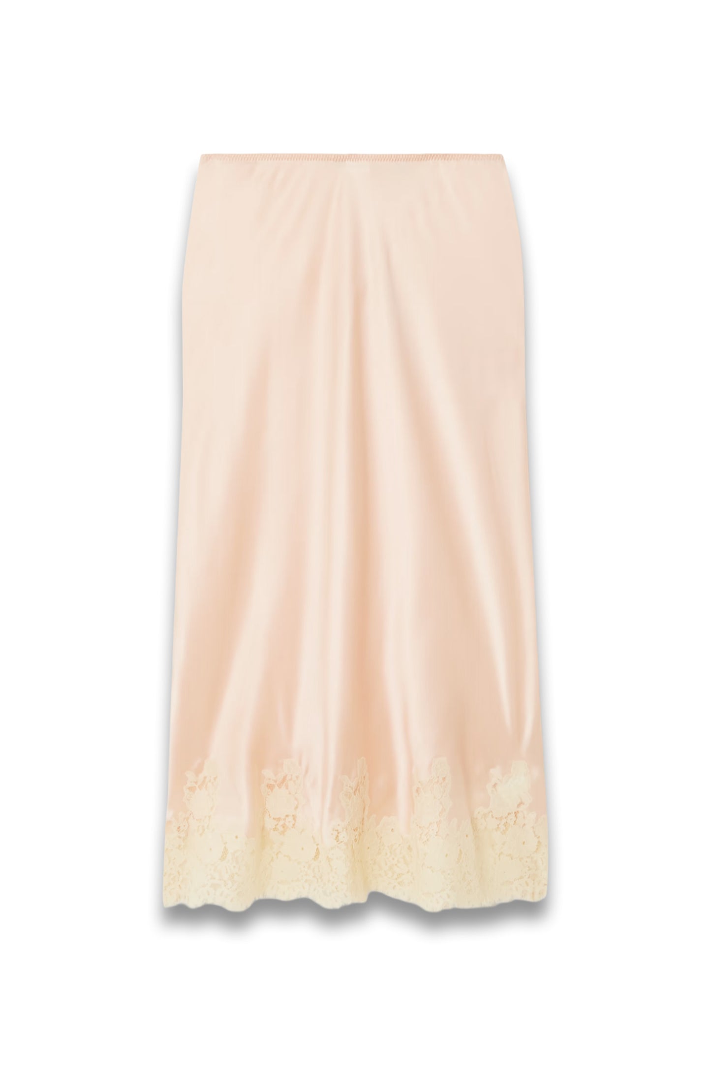 Elowena Lace Trimmed Silk Midi Skirt