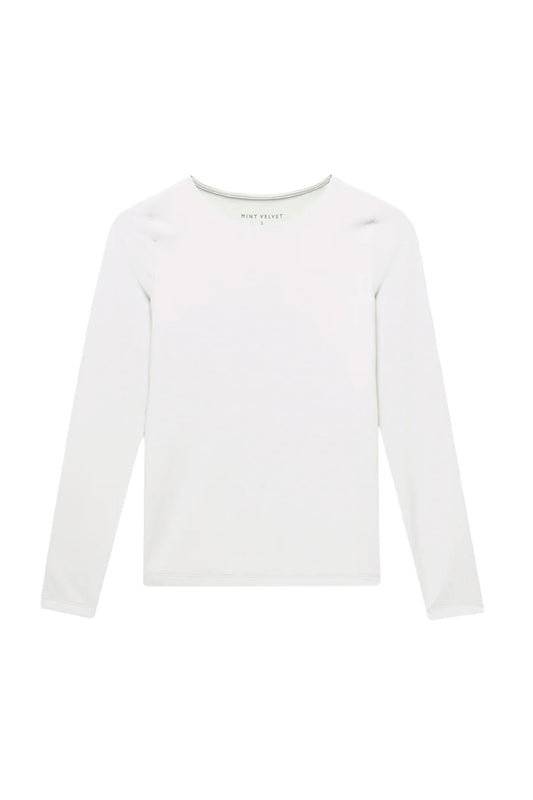 White Long Sleeve Layering Top