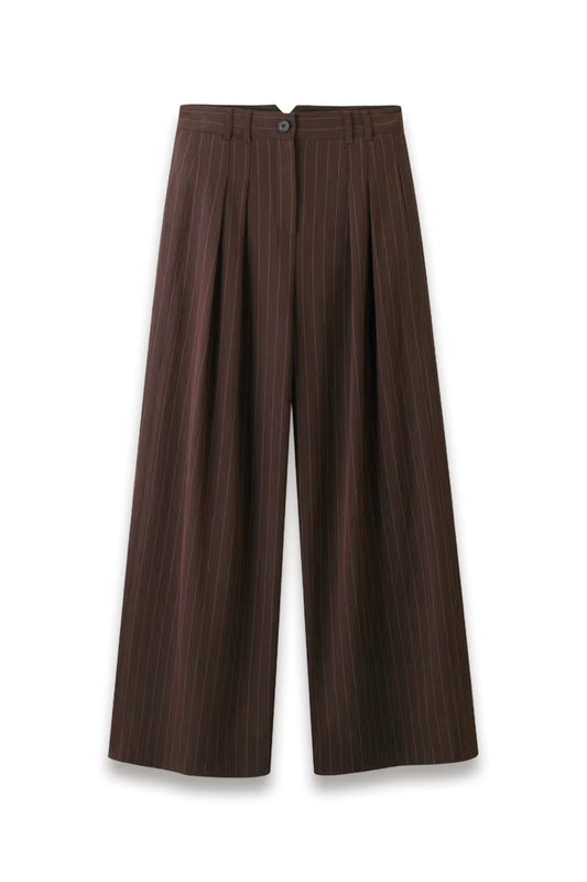 Pinstripe Wide-Leg Trouser
