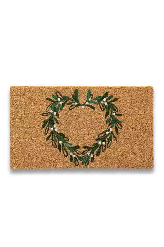 Mistletoe Heart Door Mat