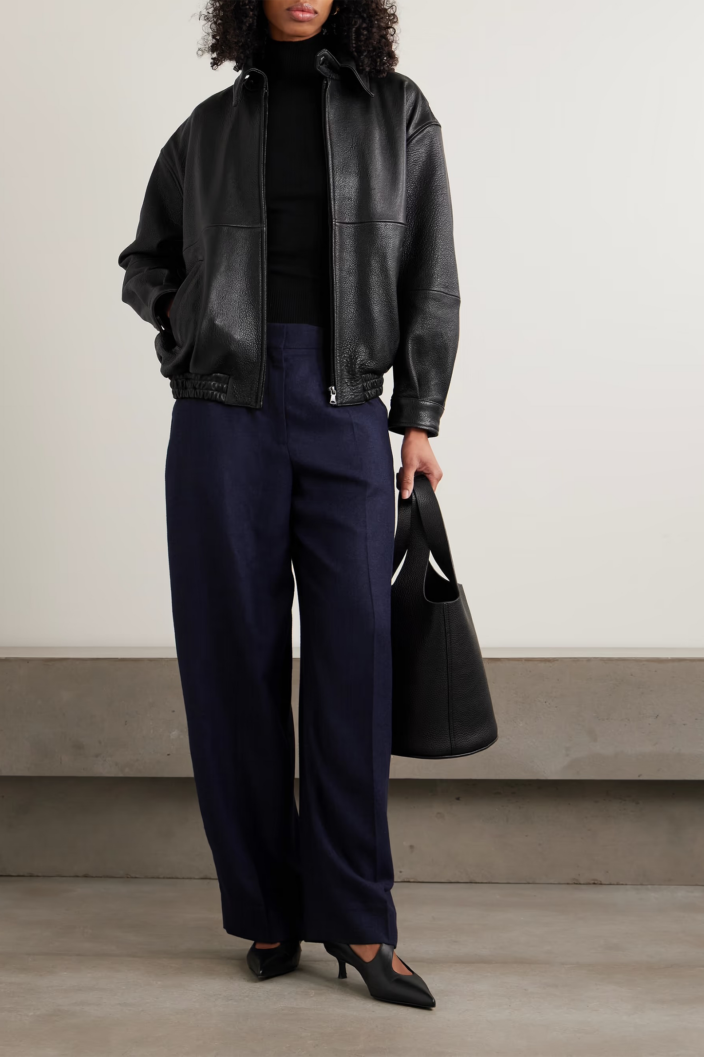 Doran Paneled Textured-leather Jacket