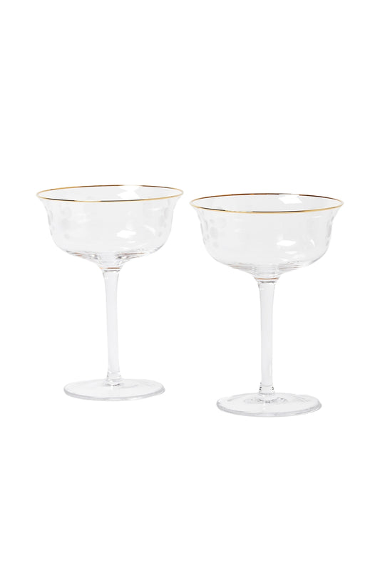 Nila Glass Champagne Saucers Set of Two