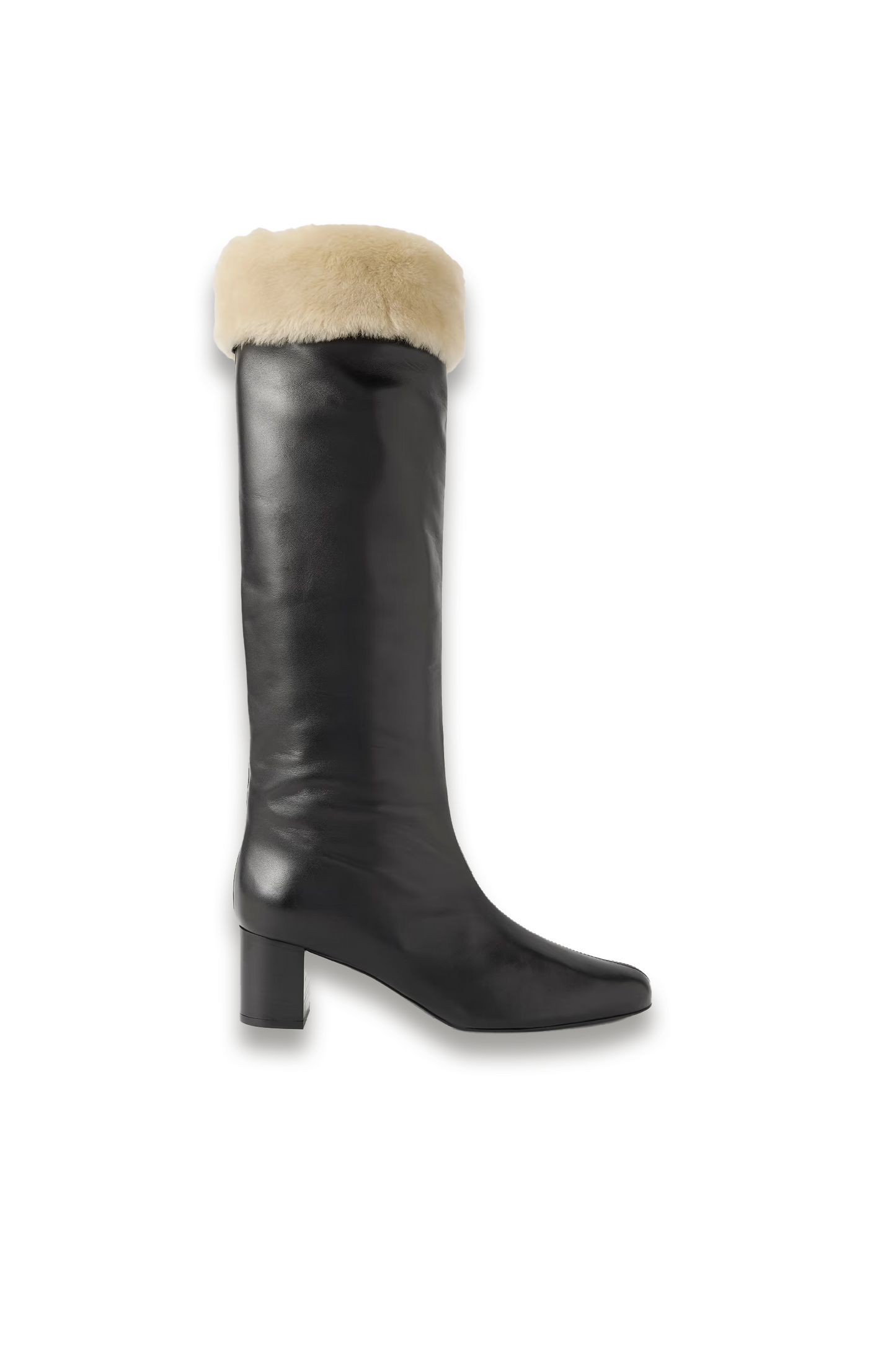 Downtown Shearling-trimmed Leather Knee Boots