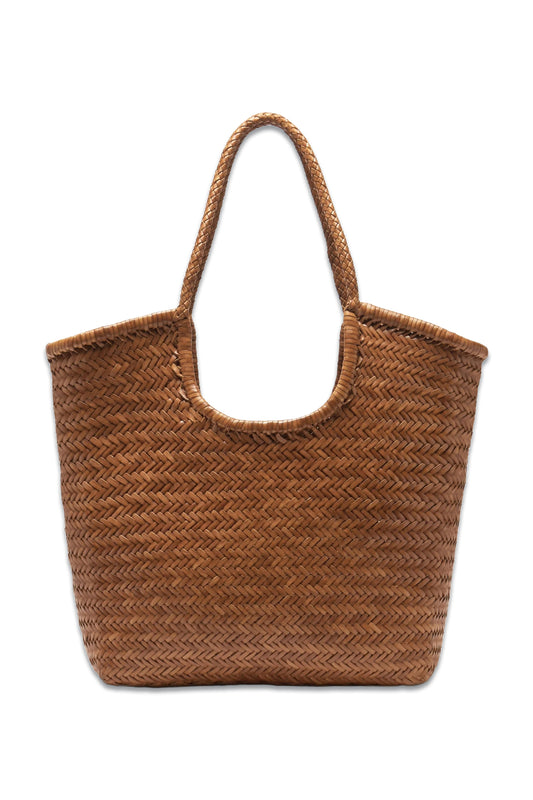 Triple Jump Woven-leather Basket Bag
