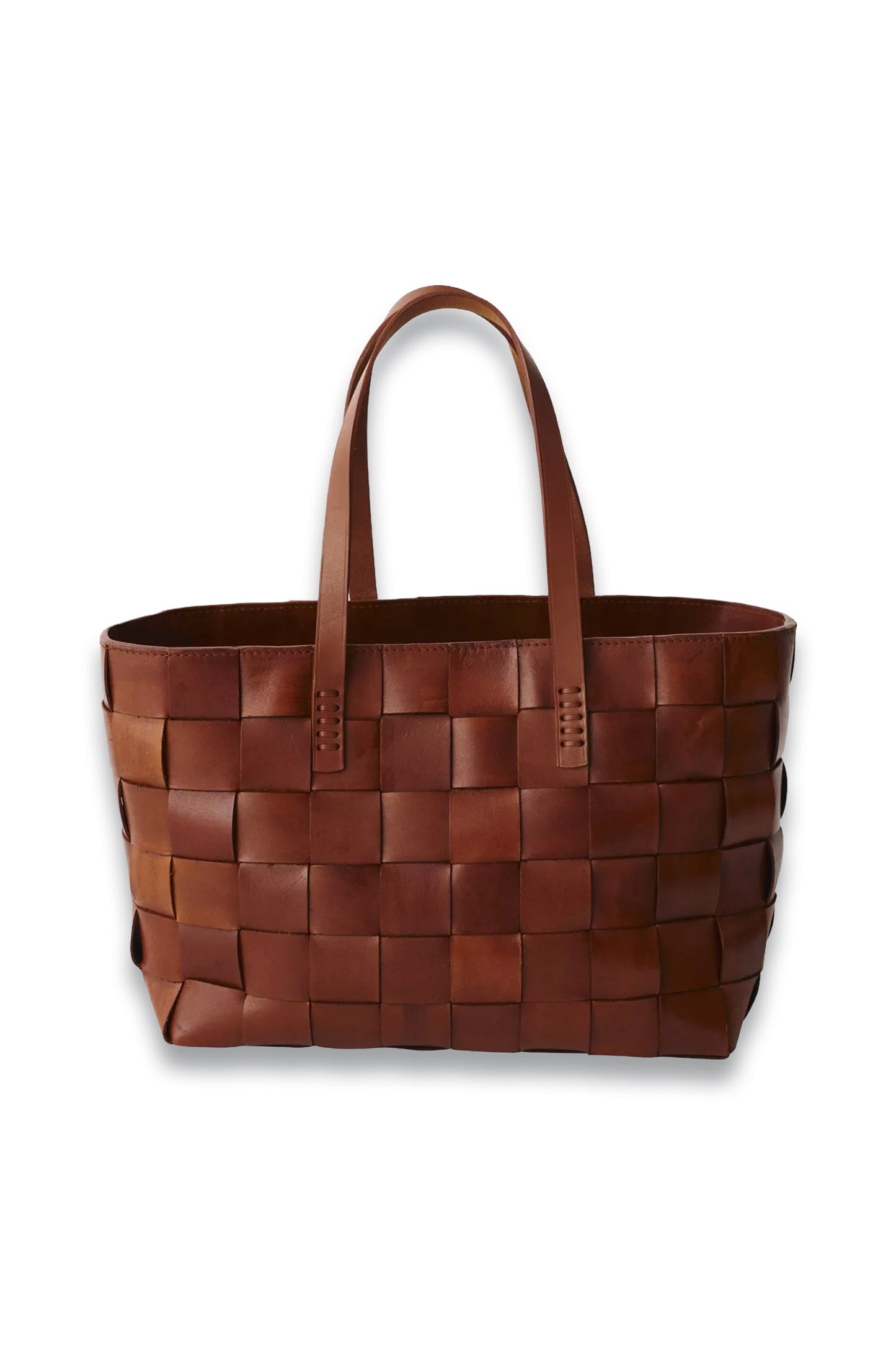Japan Woven Leather Tote Bag, Tan