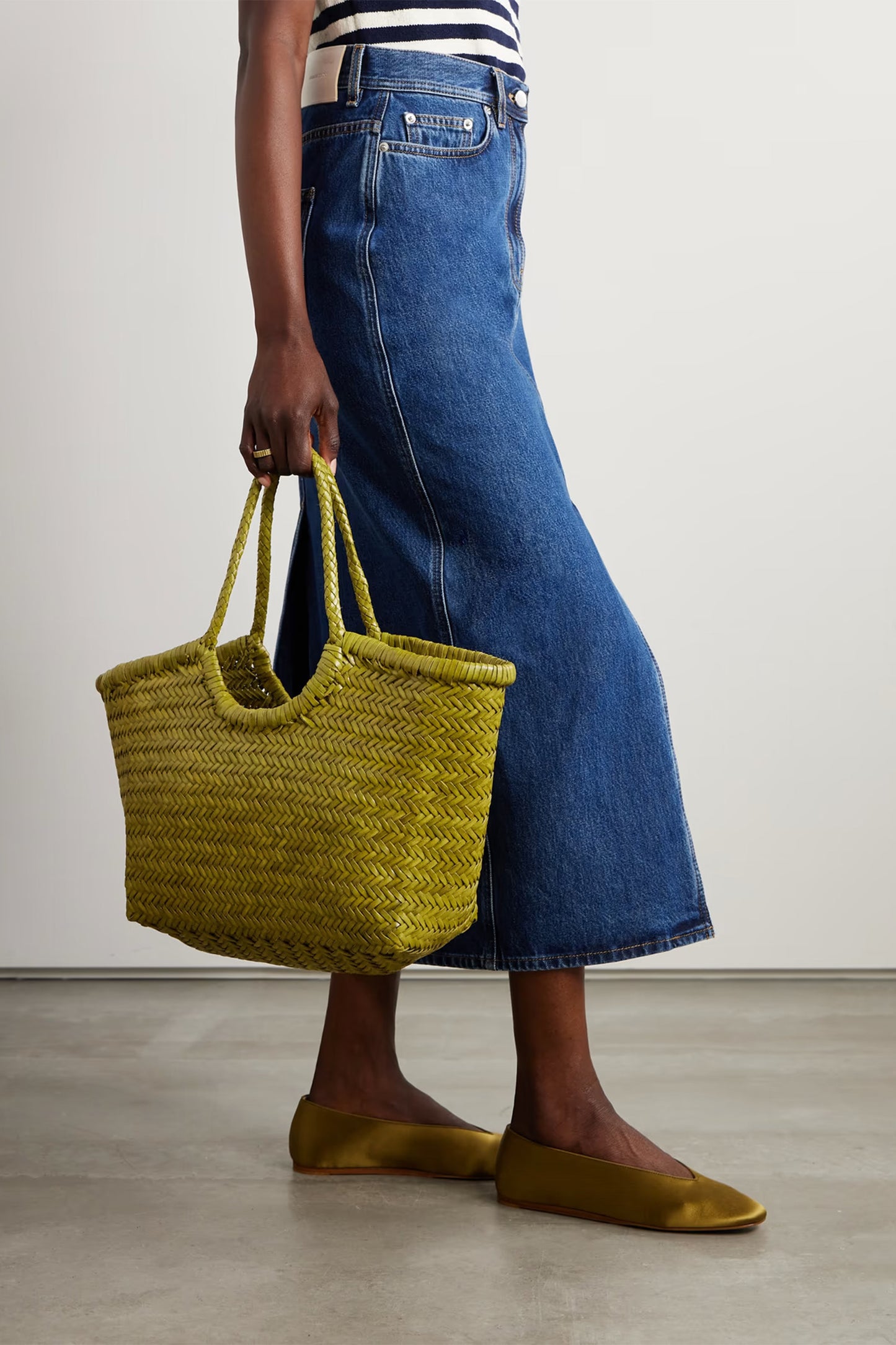 Nantucket Large Woven Leather Tote
