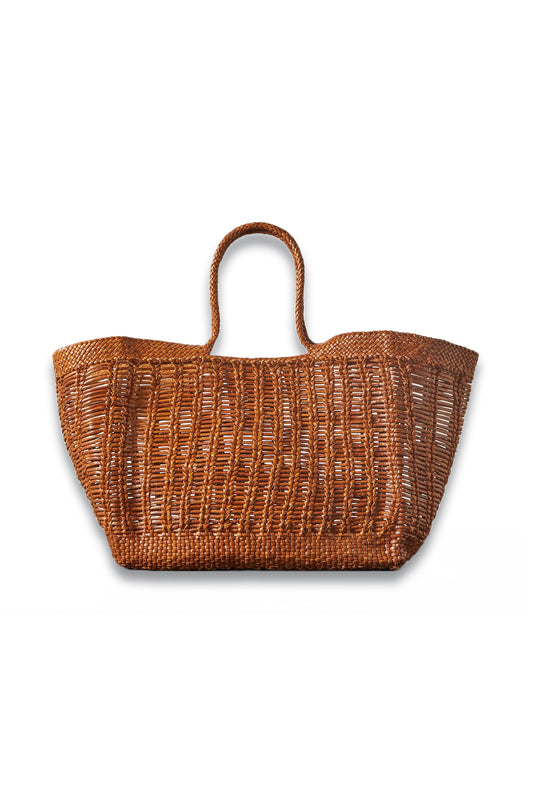 Window Shopper Medium Woven Leather Tote