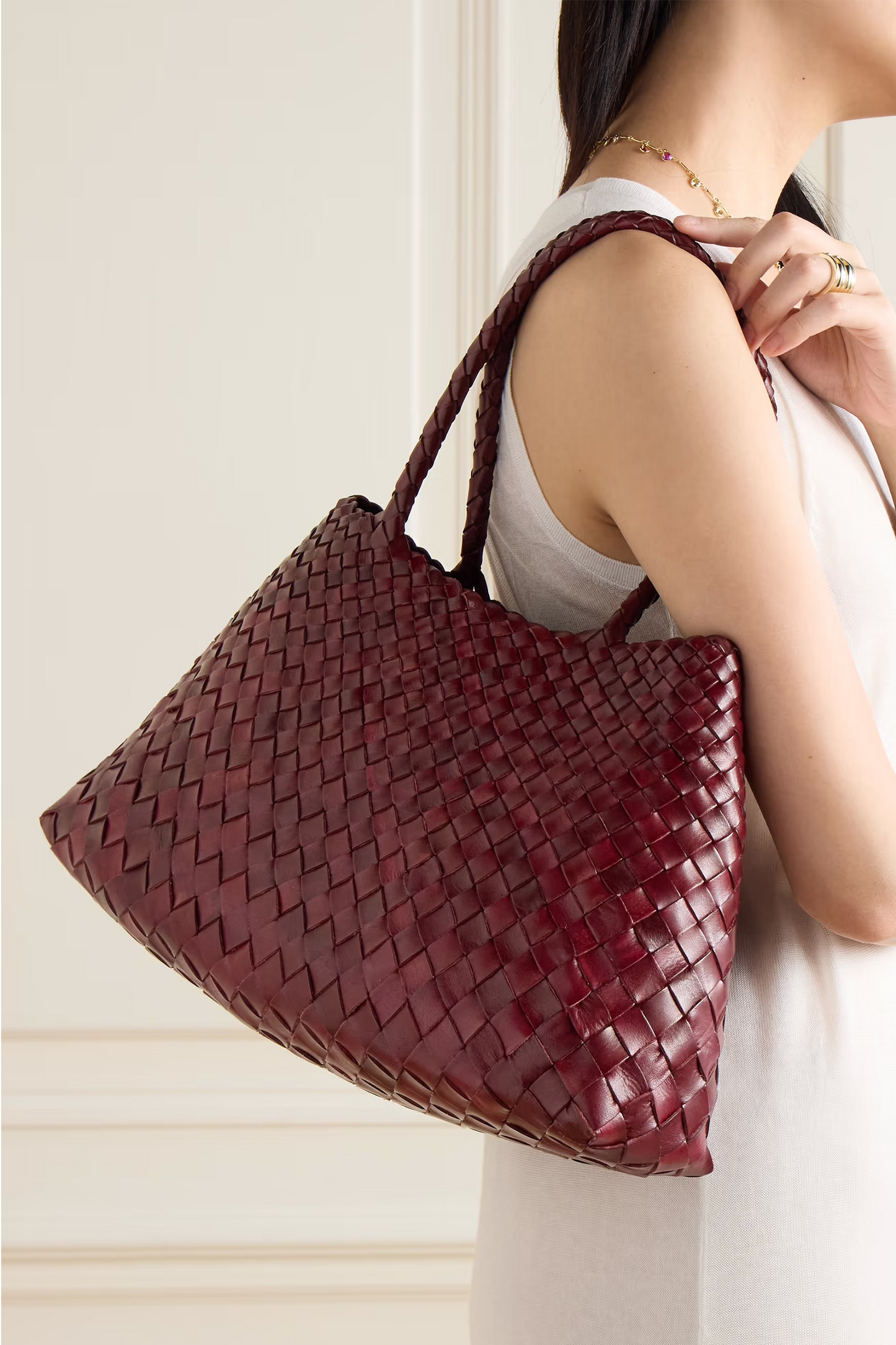 Santa Croce Big Woven Leather Tote Bag