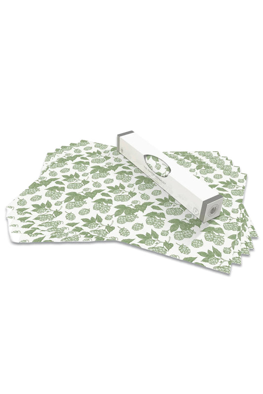 Wipe Clean & Unscented Drawer Liners with a Green Hops Design