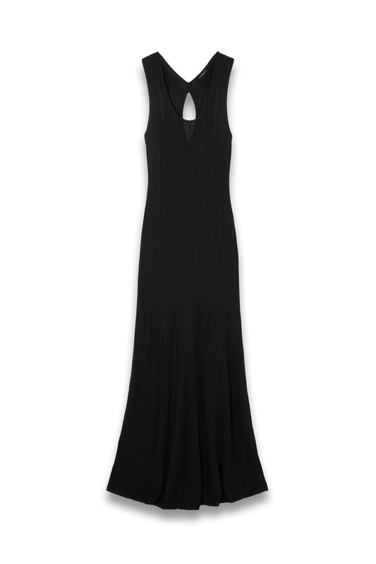 Cutout Ribbed-Knit Maxi Dress