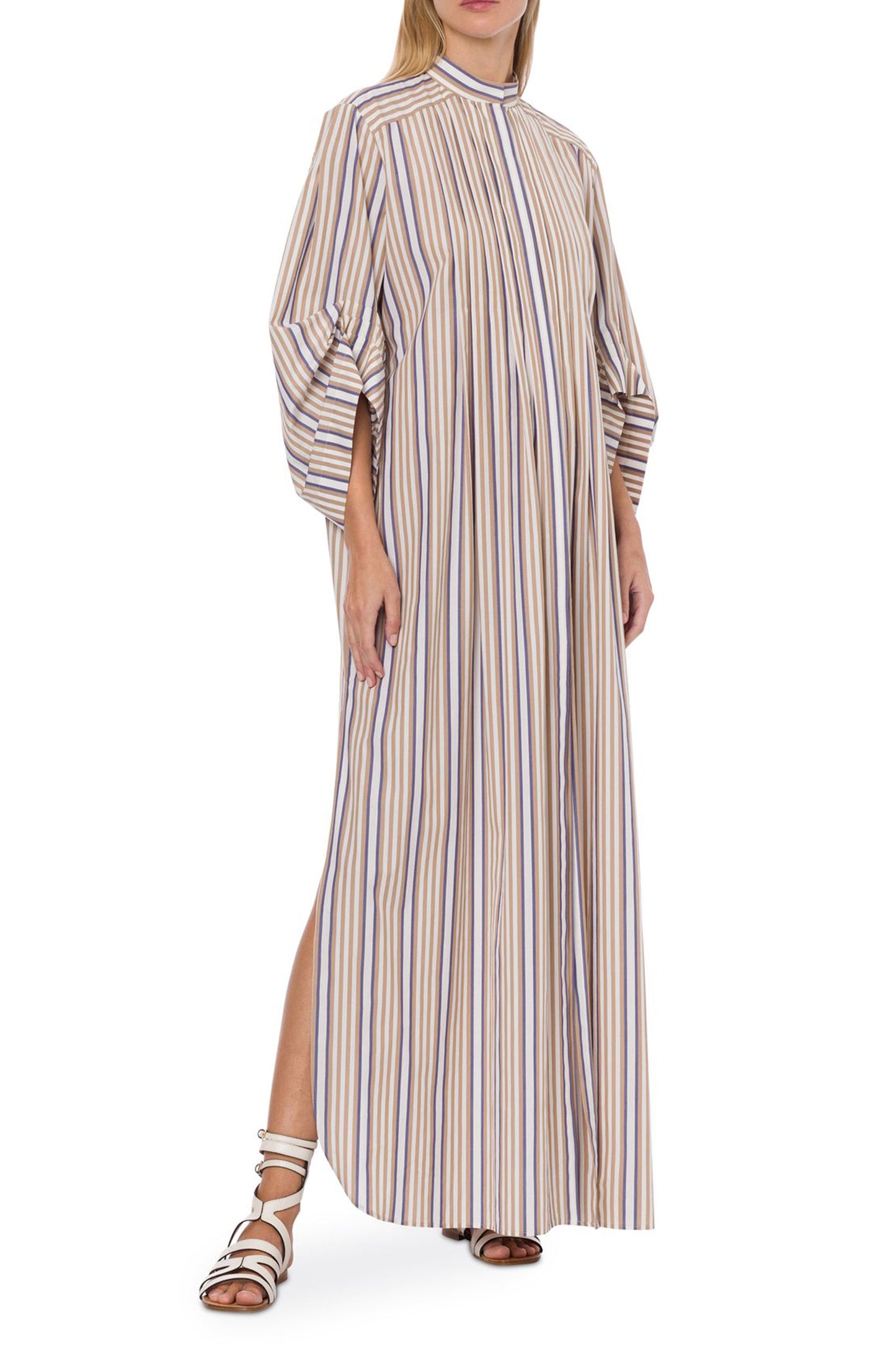 Shirt Dress In Striped Poplin