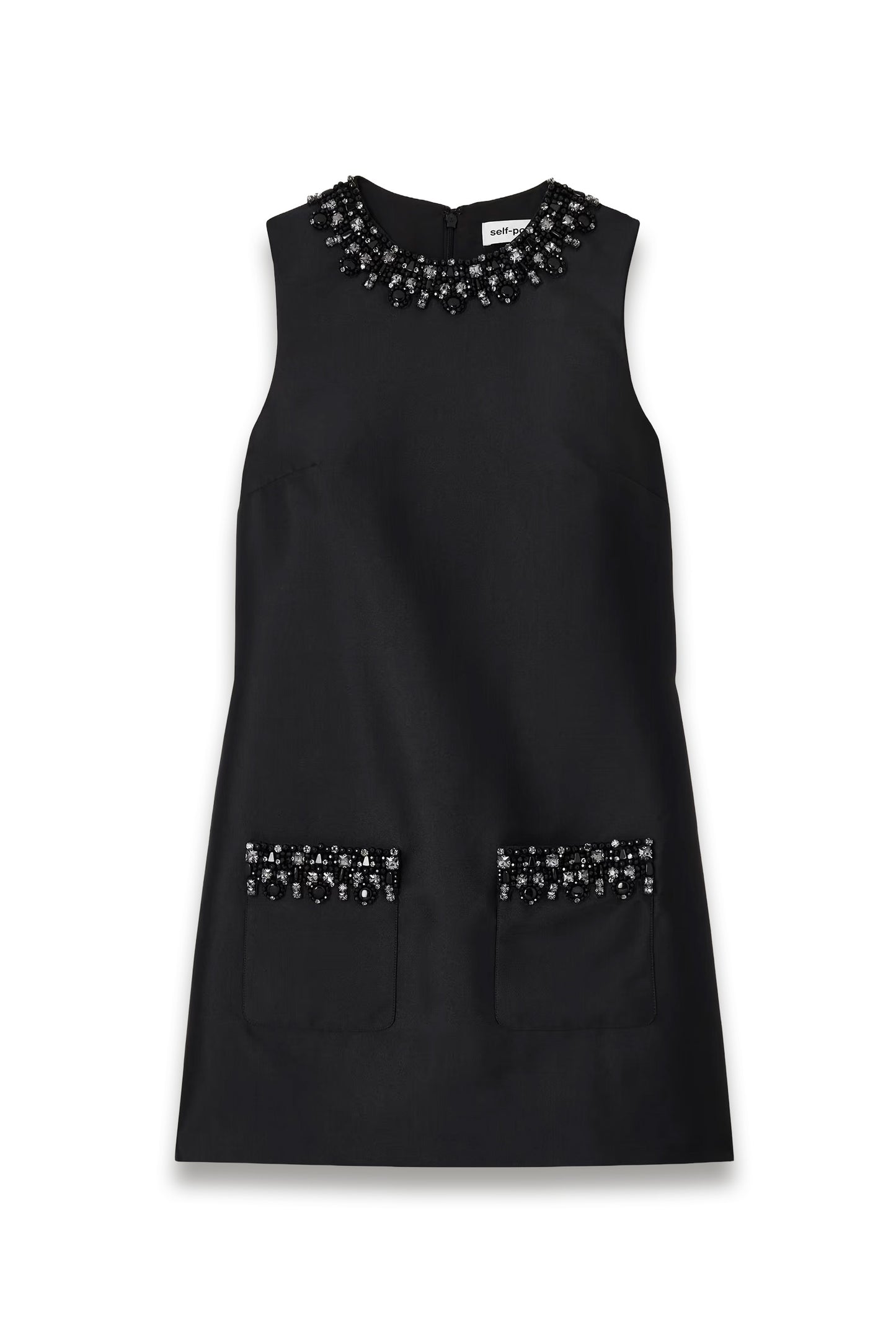 Embellished Satin-twill Mini Dress