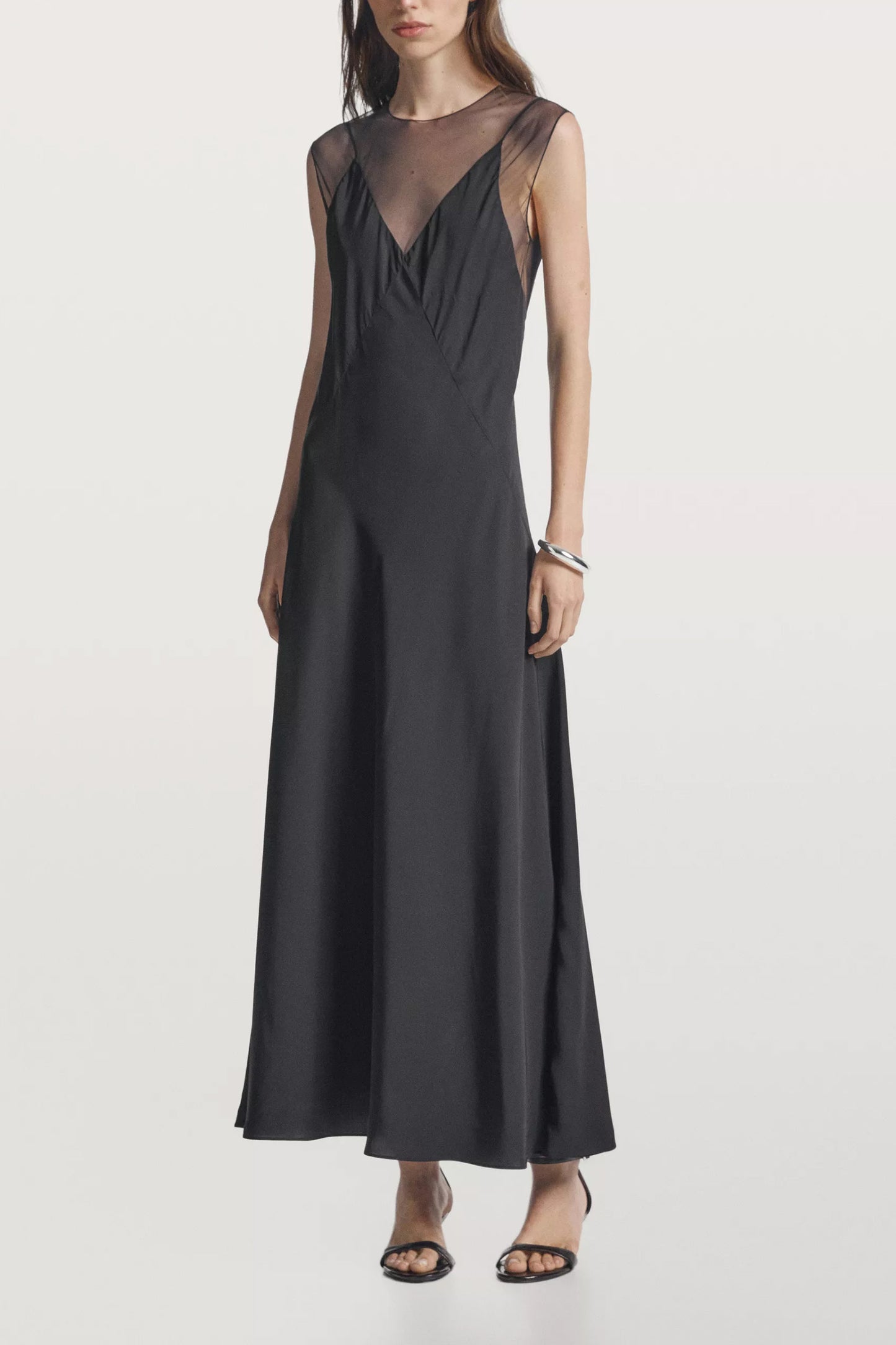 Long Dress with Sheer Detail