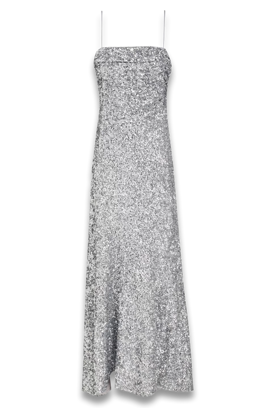 Sequined Mesh Maxi Dress