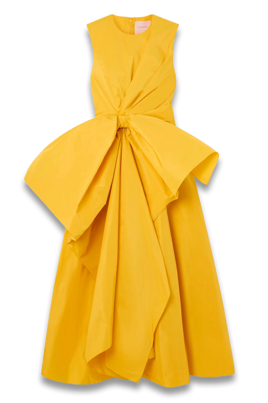 Nura Bow-Embellished Taffeta Midi Dress