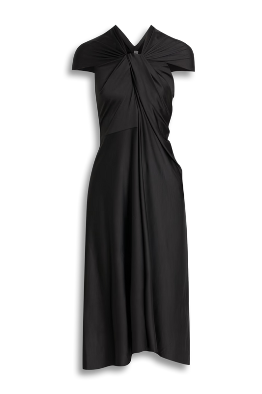 Draped Satin-jersey Midi Dress