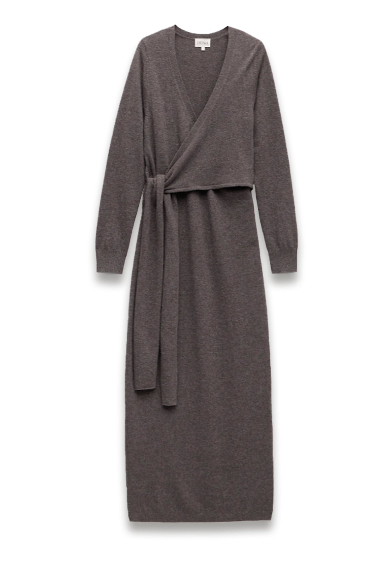 Merino V-Neck Tie Detail Dress